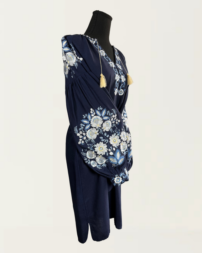 Dark blue chamomile dress