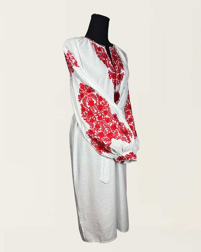 White dress with flowers