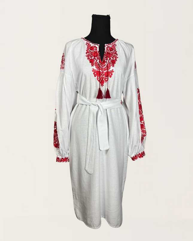 White dress with flowers