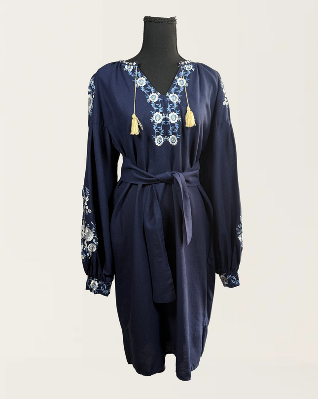 Dark blue chamomile dress