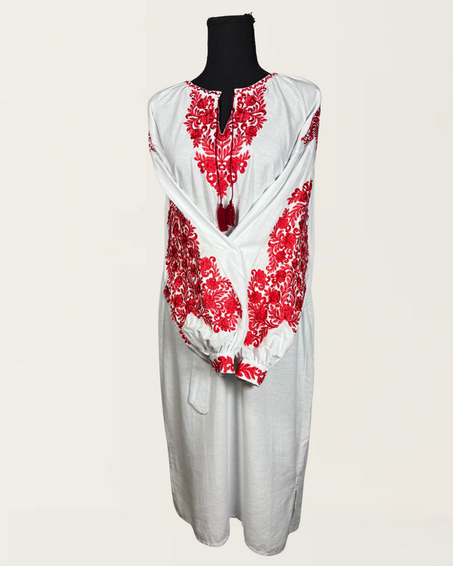 White dress with flowers