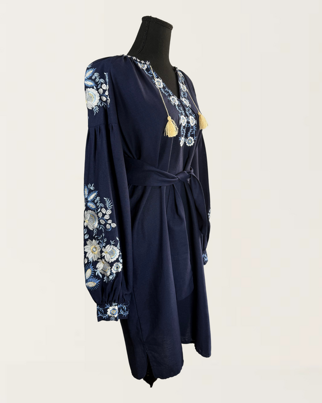 Dark blue chamomile dress
