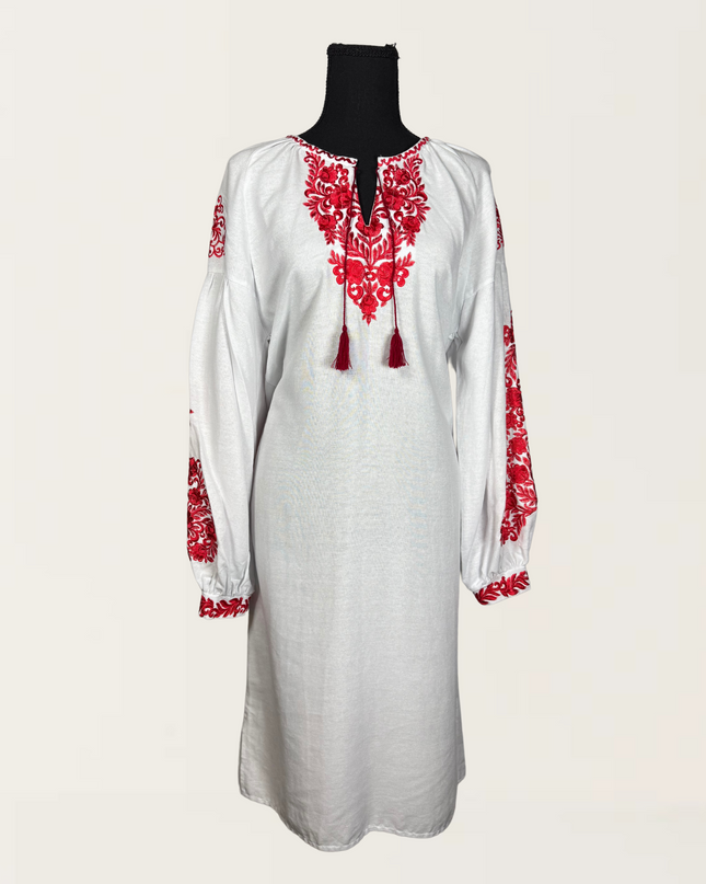 White dress with flowers