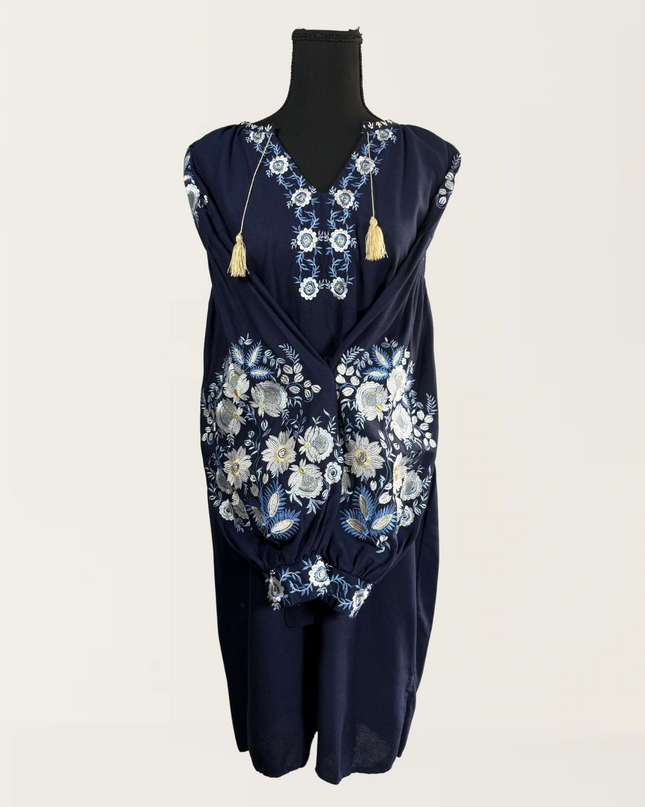 Dark blue chamomile dress