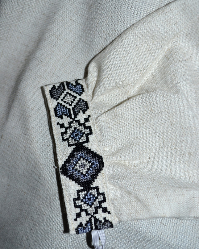 Grey shirt with cross embroidery