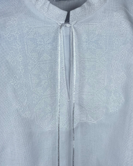 Boy white shirt with white embroidery
