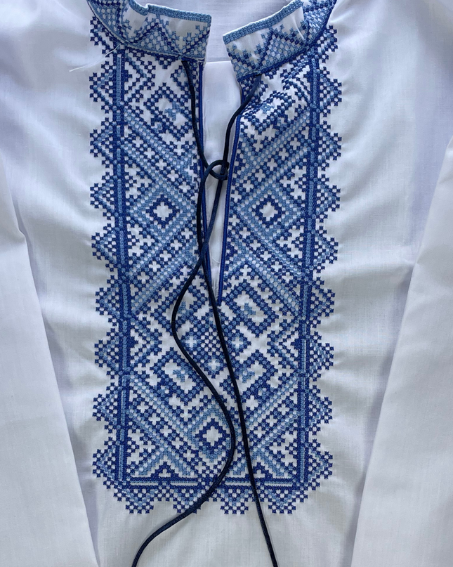 Boy white shirt with red cross embroidery