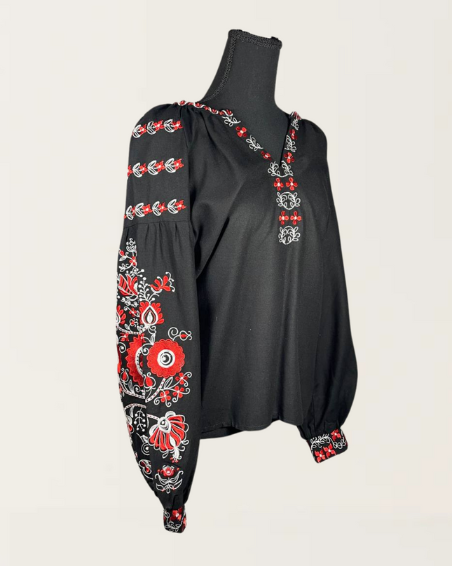 Tree of life black blouse