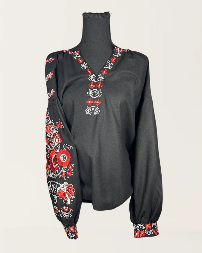 Tree of life black blouse
