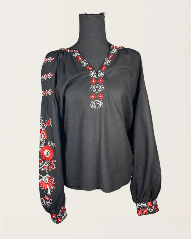 Tree of life black blouse