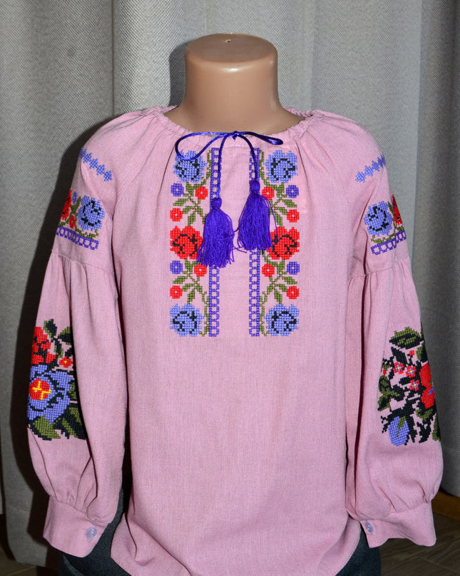 "Khmelnychanka" purple girl blouse