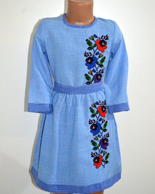 "Malvochka" girl blue dress