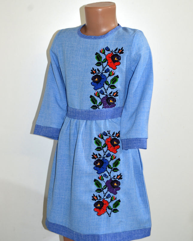 "Malvochka" girl blue dress
