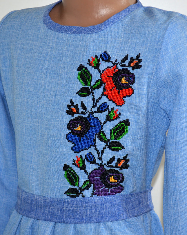 "Malvochka" girl blue dress