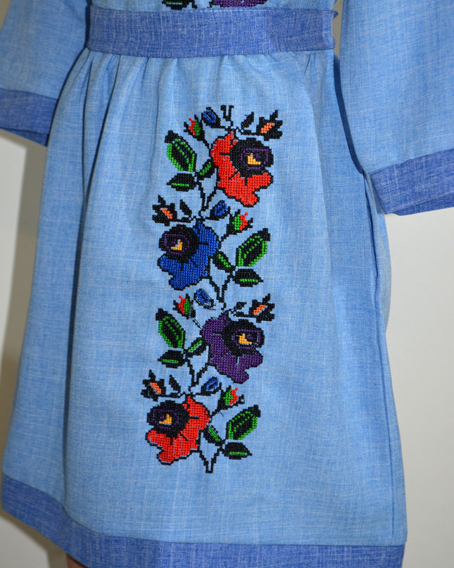 "Malvochka" girl blue dress