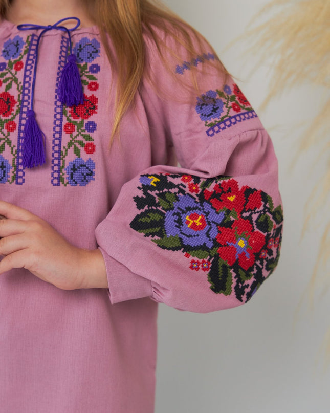 "Khmelnychanka" purple girl blouse