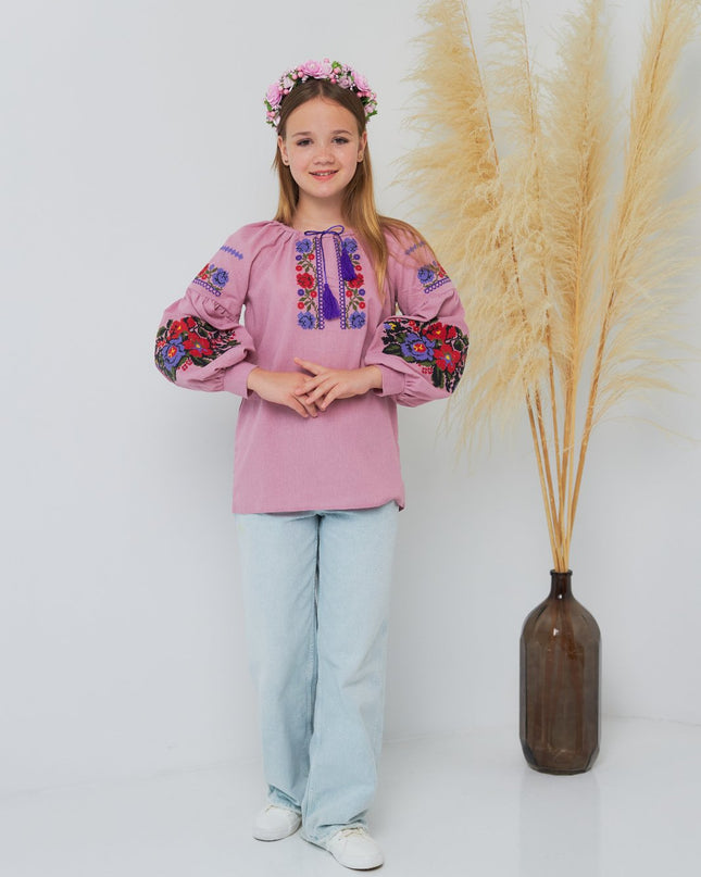 "Khmelnychanka" purple girl blouse